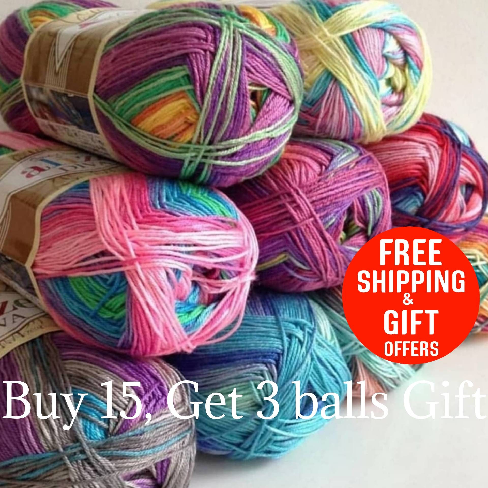 Alize Diva Ombre Batik Yarn - 1 Skein 250gr / 957yds, 100% Microfiber Acrylic, Sport Weight, Silky Effect - View #8