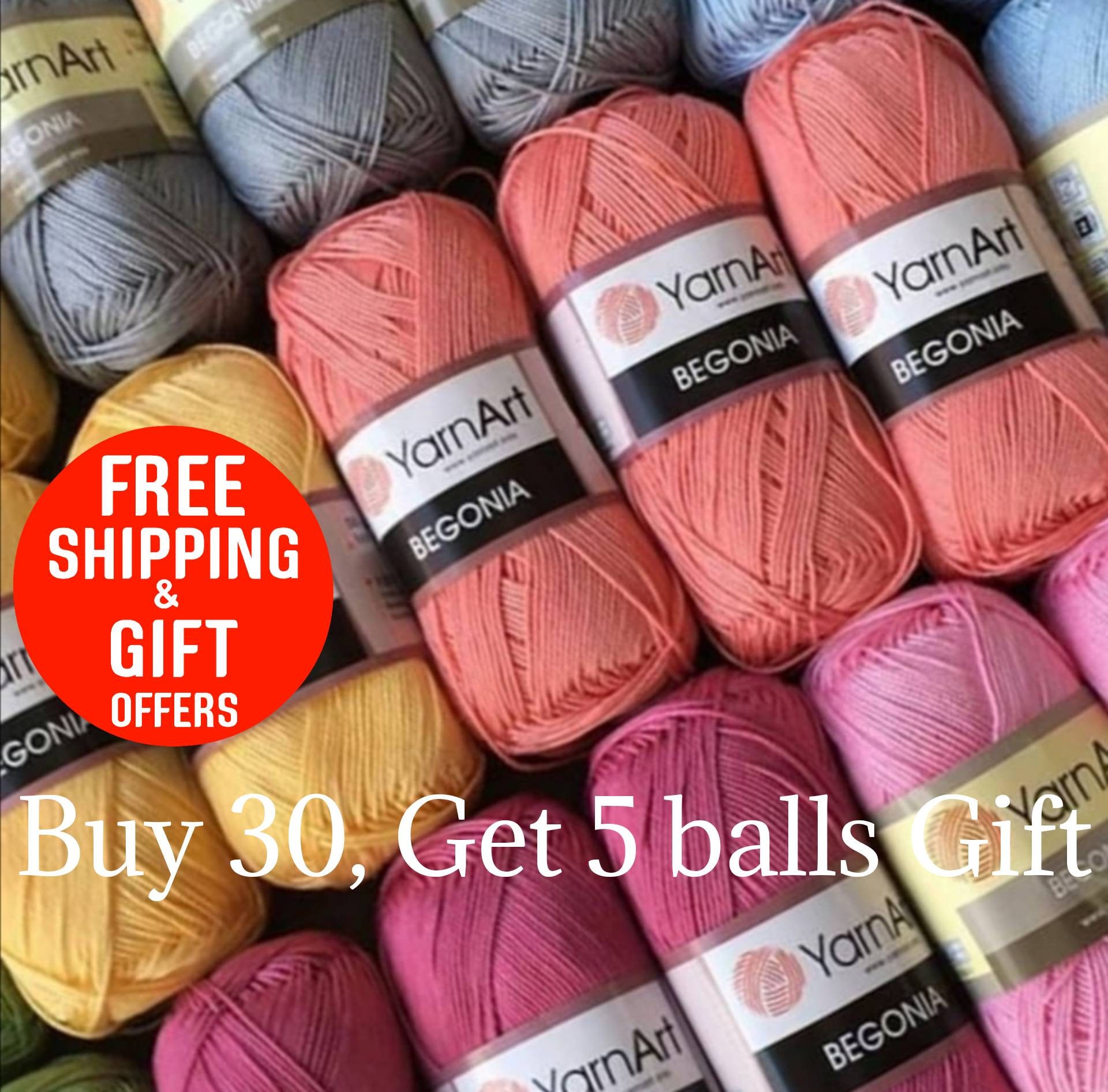 Sport Mercerized Cotton Yarn, Yarnart Begonia, %100 Mercerized, Cotton Yarn,  Crochet Bikini, Knitting Yarn, Amigurumi Yarn, Summer Yarn, 