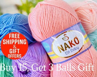 Nako Elit Baby Yarn,100% Antipilling Acrylic yarn, Baby Knitting, Cardigan, Crochet, baby thread, Hypoallergenic, Baby blanket, Newborn yarn