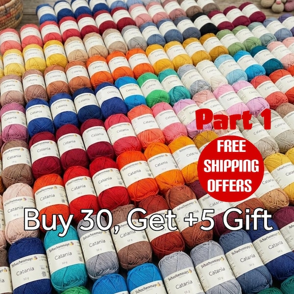 Hilo Catania Premium Cotton Suave para Amigurumi, 100% algodón mercerizado, 4 cabos, para tejer a dos agujas y ganchillo, 100 colores disponibles. Parte 1