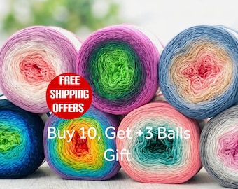 Thin shawl one ply cake yarn crochet shawl dresses sweater pullover multicolor whirl yarn fiber, flowers yarn, 8.82 oz, 1093 yards