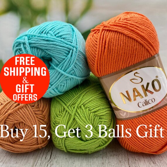 Soft Cotton Yarn, Crochet Yarn, Crocheting Yarn, NAKO Calico, Amigurumi  Yarn, Summer Yarn, Baby Yarn, Yarn, Amigurumi Yarn, Turkish Yarns, 