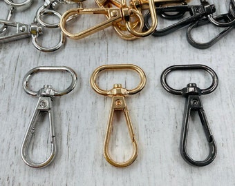 Swivel Lobster Clasps: Lanyard Keychain Snap Hooks (10 pcs)