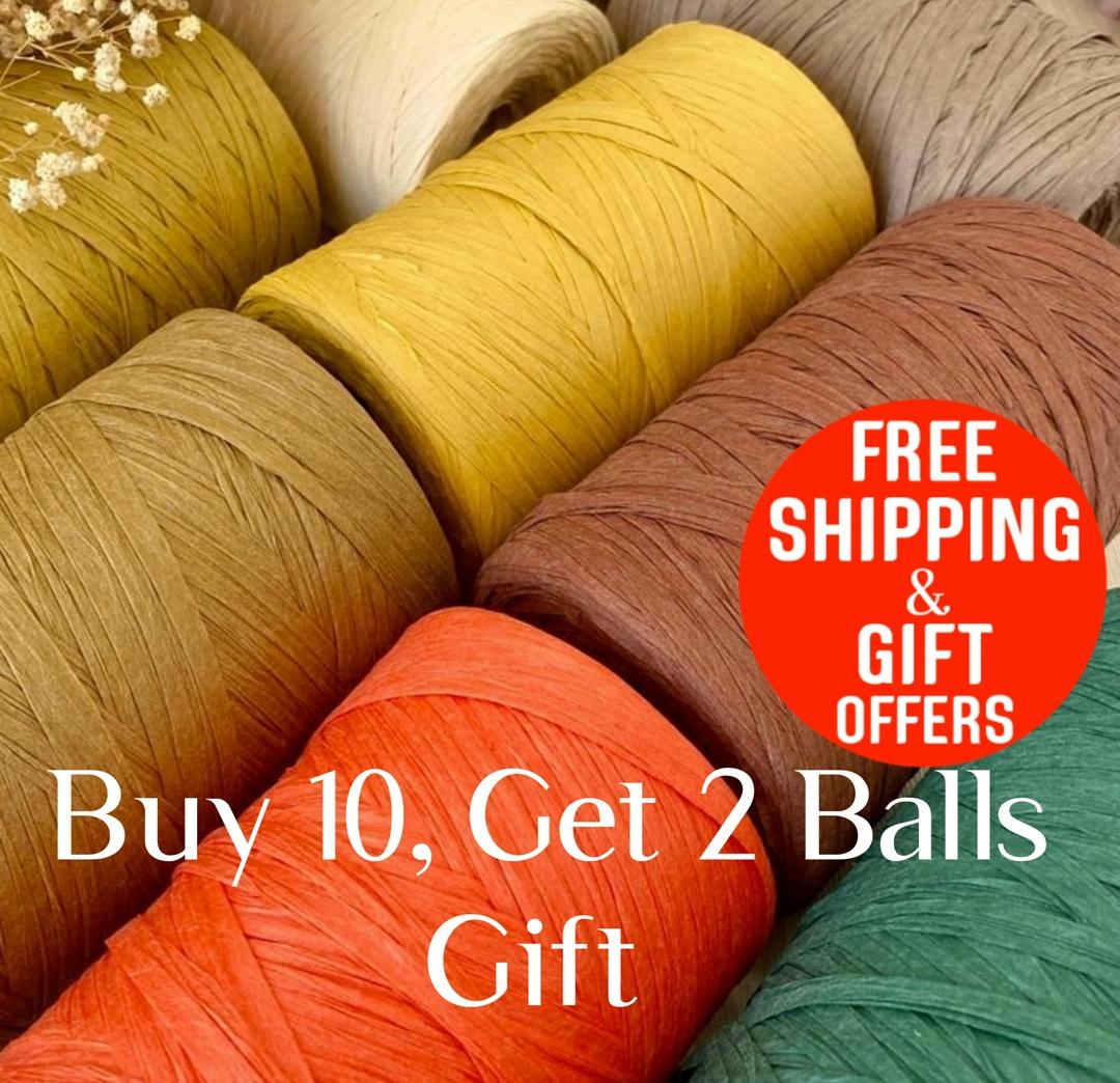 Crochet raffia raphia rafya yarns, 140 gr 240mt, 787 ft, craft supplies, crochet hat, beach hat yarn, beach bag yarn