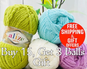 Alize Softy Plus Yarn – Amigurumi Ultra Soft Bulky Chenille Yarn, Perfect for Baby Blankets, Amigurumi, Toys Cozy Crochet Projects, 131 yard