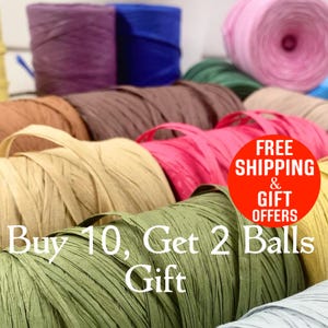 Soft Paper Raffia yarns, Natural Washable Rafia yarn craft, Rafya hat bag yarns, 140 gr 240mt, 787 ft, Paper Craft beach hat bag yarn fiber