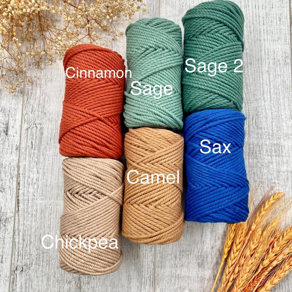 4 mm Cotton cord 144 ft three twisted macrame yarn macrame Etsy