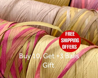 High Quality Soft Washable Raffia Yarn, Crochet rafia raphia rafya paper yarn, crochet beach hat bag yarns, 4.94 oz 262 yards 787 ft