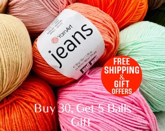 Garen Art Jeans Zacht amigurumigaren, 4-draads katoengaren, garenkunstjeansgaren, amigurumi alle kleuren garens, amigurumi-garen voor poppenspeelgoed