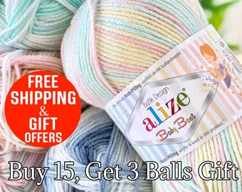 Alize Baby best batik, Soft yarn, Hypoallergenic yarn , Baby Yarn, Yarns, alize baby yarn, baby accessorys yarn, knitting pattern, pattern