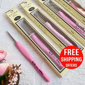 Tulip ETIMO Rose Crochet Hook With Cushion Grip Pink Single Sizes