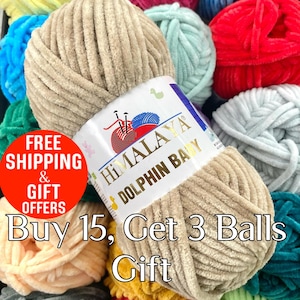 Super Bulky Soft Plush Yarn, Himalaya Dolphin Baby Yarns, Crochet Amigurumi Velvet Chenille Yarn, very Soft knitting crochet blanket yarn