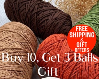 Polyester macrame bag yarn cord, 2.5mm, 0.1 inch, Crochet bag cord, Handmade crochet bag macrame cord, 240 gr, 8.46oz, 541 ft, 180 yard