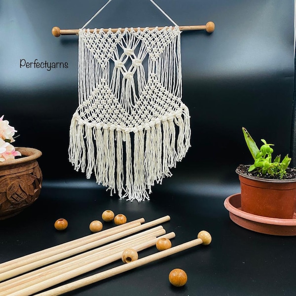 Wooden Dowels for Macrame, macrame supplies, 42cm-10mm, Weaving, Fiber Art, Hanging Dowels for Weavings and other Fiber Wall art