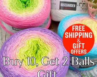 Yarn Cake gradient, baby yarn, YarnArt Rosegarden, Rosegarden yarn, Gradient Cotton, YarnArt Flowers, crochet dresses, 1000mt,8.80oz