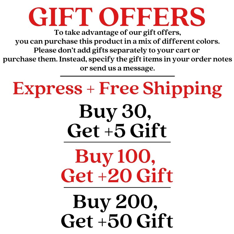 Puede incluir: Fondo blanco con texto rojo que dice &laquo;OFERTAS DE REGALO&raquo;. El texto a continuaci&oacute;n explica c&oacute;mo aprovechar las ofertas de regalo. La imagen tambi&eacute;n incluye &laquo;Express + Env&iacute;o gratuito&raquo; y promociones de regalos.