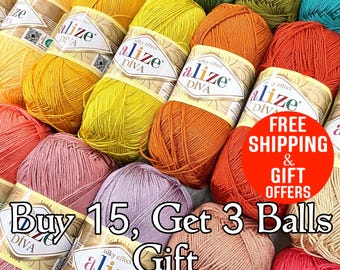 Alize Diva yarn, 100% acrylic, 100 grams, 350 meters, yarn bag, yarn basket, yarn beach bag, yarn beach, yarn beginner, yarn beret, knitting
