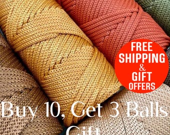 4mm Bag Cord, 4 mm Bag Rope, Crochet macrame Bag yarn, Crochet bag PP Polyester Macrame cord, 8.46 oz 60 yard,