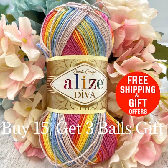 Alize Diva Batik Yarn 100% Acrylic 100 Grams 350 Meters - Etsy