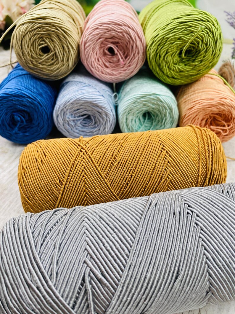 1 mm Cotton bag yarn, 200 grams. 200 mt. handmade hobo bag, pattern hobo bag, yarn hobo bag, material hobo bag, accessories hobo bag image 14