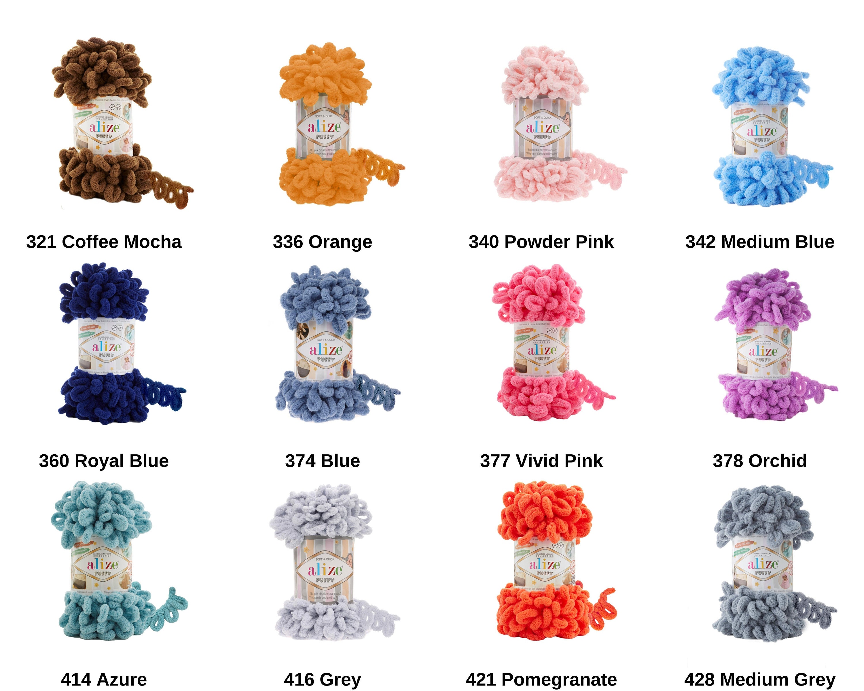 Alize Puffy Blanket Yarn Velvet Yarn Easy Knitting Yarn No Etsy