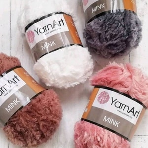 Yarn Yarnart Mink yarn faux fur yarn long eyelash yarn fun fur yarn sparkly  yarn