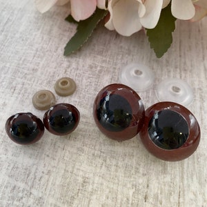 Amigurumi Eyes, safety Brown eyes, Handmade Craft Supplies for Stuffed Animals, Teddy Bears, Dolls - 16-26mm 5 pairs Round Plastic Eyes