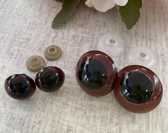 Brown Safety Eyes: 16-26mm Plastic Eyes for Amigurumi, Dolls (5 Pairs)