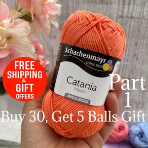 Amigurumi cotton yarns, shiny cotton yarn, shiny Amigurumi yarns, doll yarns, Catania yarns, Schachenmayr yarn, Part 1, code 100 to 304 image 2