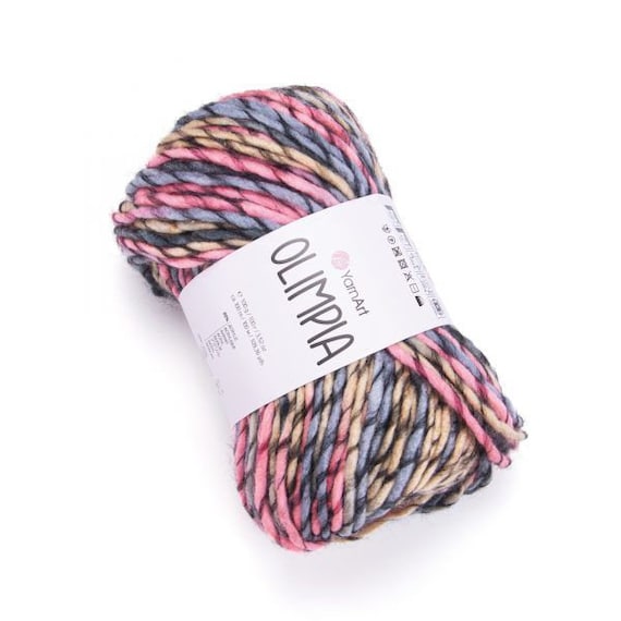 Yarnart Olimpia Yarn, Super Bulky Wool Yarn, Multicolor Yarn, 80