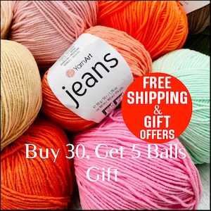 Yarnart Jeans 4 Ply Amigurumi soft Cotton Yarn, Yarnart jeans yarn, Yarn art jeans, crochet Baby Yarns, jeans Yarn, amigurumi Cotton Yarn