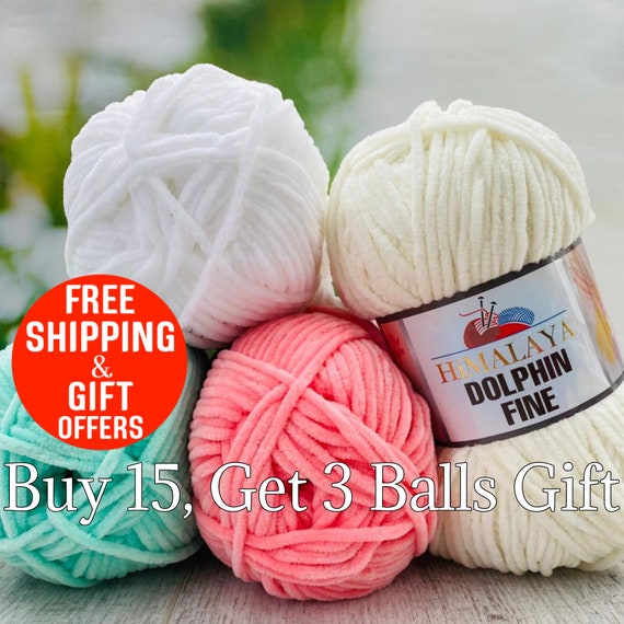 Soft Amigurumi Velvet Yarns, Himalaya Dolphin Fine Baby Yarn