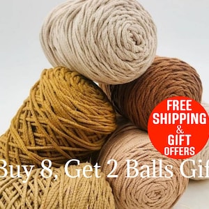 2 mm Baumwollgarn, 135 m 240 gr, 147 Meter, Makramee Seil, DIY Makramee, farbige Makramee Schnur, weiches Baumwollseil, Bastelgarn 1