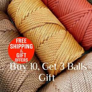 Polyester macrame cord , 4 mm PP polyester cord, crochet bag cord, basket cord, thick stiff structured cord, 55 mt 235 gr basket & keychain