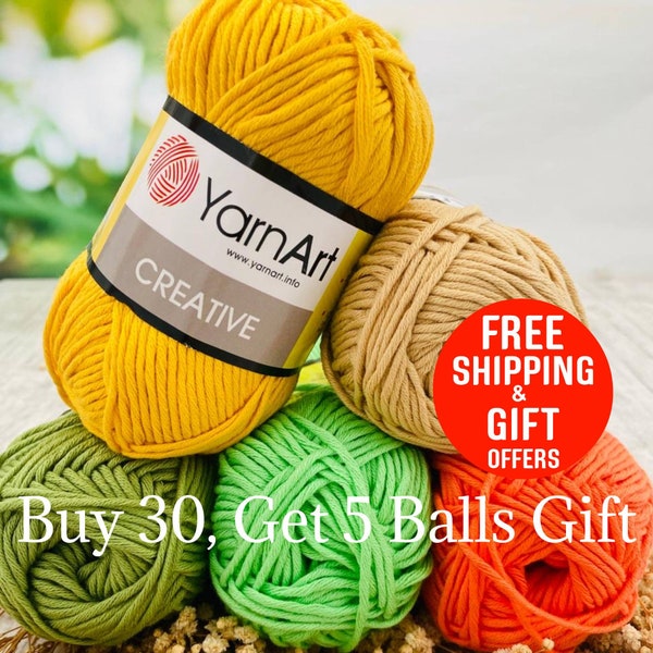 YarnArt Creative, %100 Cotton yarn, Knitting yarn, Summer yarn, Crochet yarn, Baby yarn, Soft yarn, Hypoallergenic yarn, Amigurumi yarn