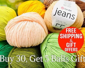 Yarnart Jeans Yarn: 4 Ply Cotton Acrylic Blend for Crochet Amigurumi