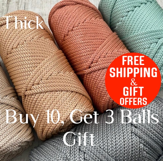 Polyester Bag Macrame Yarn, 4-5 Mm, Polyester Yarn, Crochet Bag, PP  Polyester Macrame, Knitting Bag, Handmade Crochet Bag, 5mm, 55mt, 240gr 