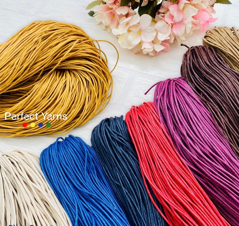 WAXED cord 2mm, 150 meters 250 grams, 8,8 oz 492 ft, Cotton waxed cord, macrame rope, macrame cord, basket rope, crochet rope, yarn image 3