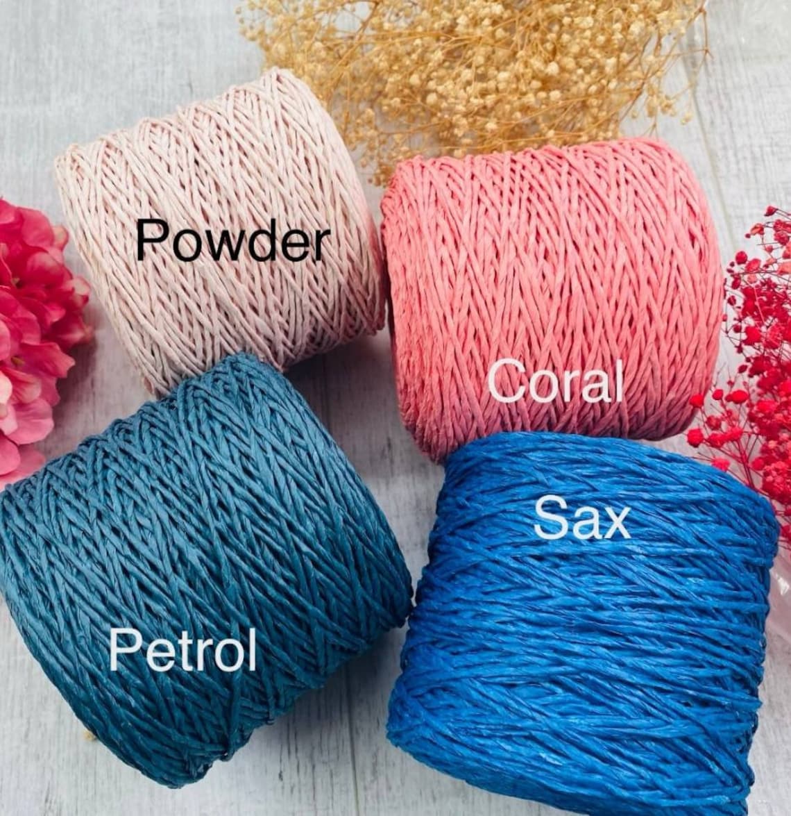 Paper yarns 2 mm 230 gr 230 mt 8.11 oz 754 ft 2 ply home Etsy