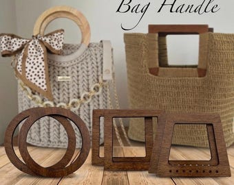 Wood Bag Handles for Crochet & Knitting, 1 Pair Handmade Wooden Purse Handles, DIY Craft Bag Supplies, Replacement Bag Handles