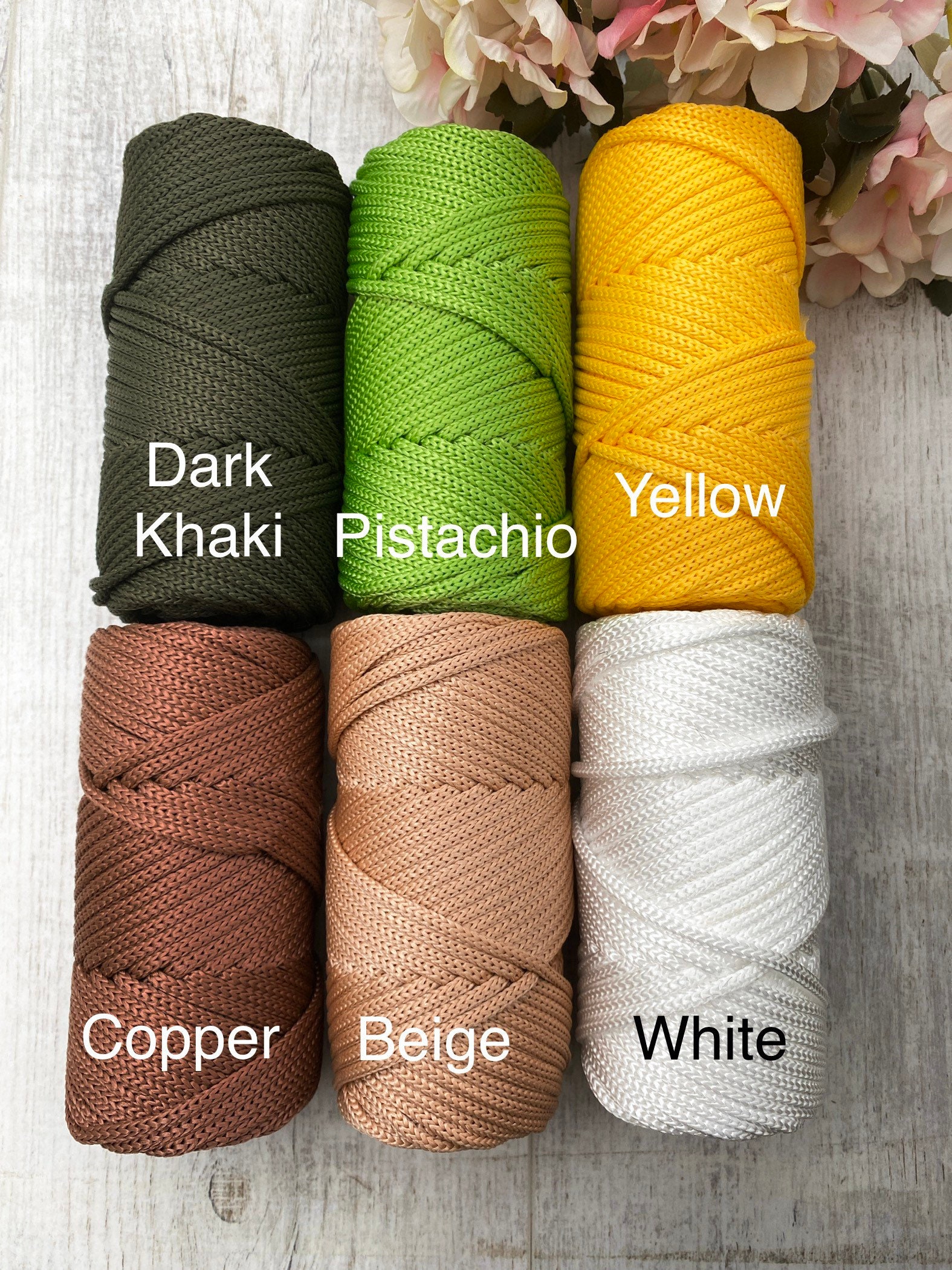 Polyester Macrame Cord 4mm 164 Yards Single Strand Braided Macrame Cord  Crochet Bag Thread Soft Polyester Yarn for Crocheting and Knitting Bags,  Wall