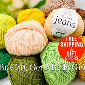 Amigurumi Soft Cotton Crochet Yarn, Yarnart Jeans Yarn, Yarn Art jeans Crochet Baby Yarn, Amigurumi doll beginner premium yarn, full colors
