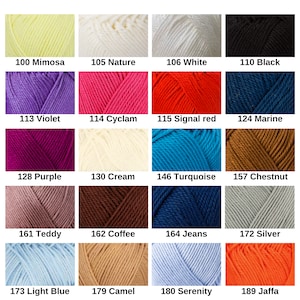 Amigurumi cotton yarns, shiny cotton yarn, shiny Amigurumi yarns, doll yarns, Catania yarns, Schachenmayr yarn, Part 1, code 100 to 304 image 4
