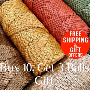4mm Macrame Cord, Bag Rope, Polyester Macrame yarn 4 mm, PP  macrame bag cord, crochet bag cord, 8.46oz 60yard