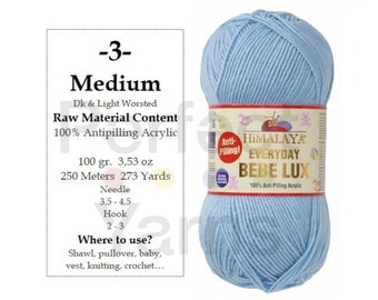 Baby knitting yarns, Everyday bebe lux yarn, Himalaya, Antipilling, Cardigan, Sweater, Shawl, Pullover, Baby vest, Scarf, Accessories yarn