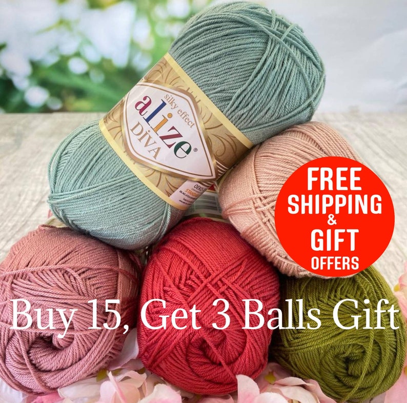 Alize Diva yarn, 100% acrylic, 100 grams, 350 meters, yarn baby blanket, yarn baby boats, yarn baby bonnet, yarn baby cardigan, yarn baby image 1