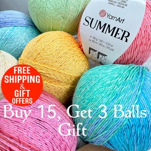Summer Bikini Yarn – Cotton Viscose Blend Yarn Lightweight Scarves, Elegant Shawls, Handmade Accessories & Delicate Knitwear, 382yard 3.5oz