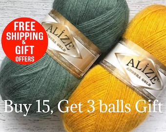 Fingering yarn, Alize Angora Gold, Wool yarn, mohair yarn, acrylic yarn, crochet yarn, Alize yarn, crochet yarn, Lace yarn, Angora wool