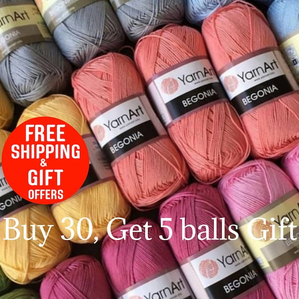 Yarn Yarnart begonia, amigurumi yarn, bikini yarn, 100% mercerized, turkish yarn, doll yarn, soft yarn fingering, beach yarn, new colors,