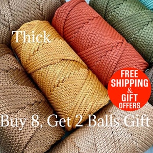 Sensy Premium 5mm 104 Yards Polyester Rope 100% Polypropylene Cord Macrame  Cord 5mm Crochet Bag Cord Macrame Rope Crochet Thread Gift for Knitter